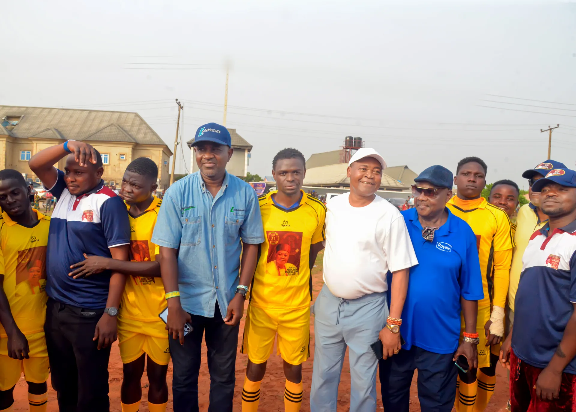 His Royal Majesty with youth during football tournament